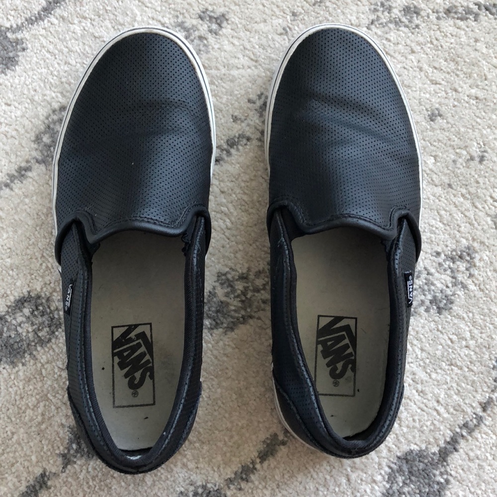 Vans black slip on